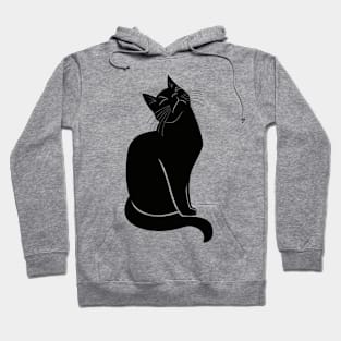 Black Cat Silhouette Illustration Hoodie